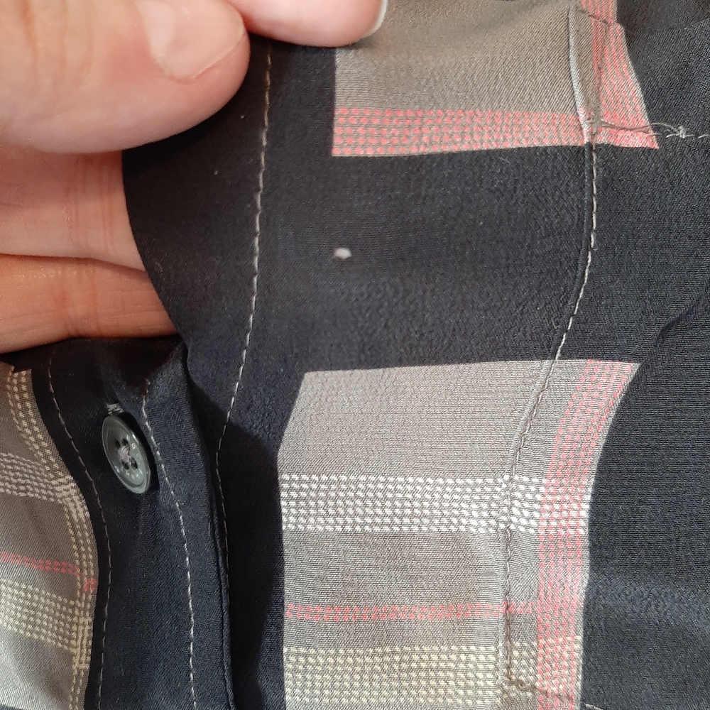 Silk plaid equipment button up xs shirt - Picture 3 of 5